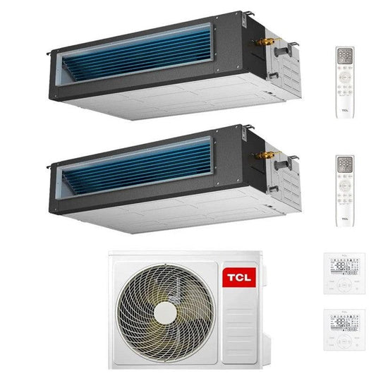 Climatizzatore Condizionatore TCL Canalizzato Canalizzabile Dual split Inverter 9000+18000 Btu con MT1821 R-32 WI-FI OPTIONAL con Comandi Inclusi 9+18 A++/A+